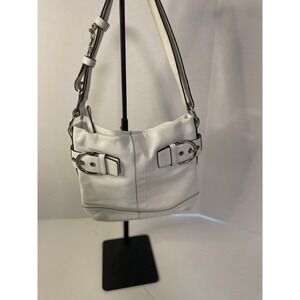 Coach Soho White Leather Buckle Hobo Shoulder Bag J05S-1452